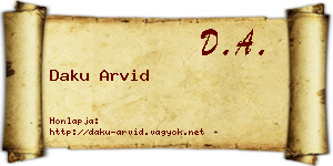 Daku Arvid névjegykártya